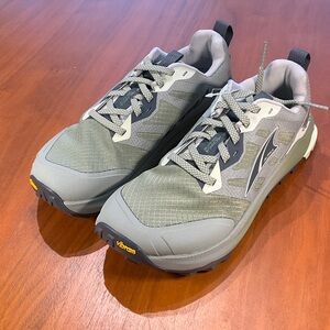 Altra Lone Peak 9+ Olive Green and Gray Trail Running Shoes